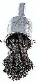 Pinseldrahtbürste 19mm, 6mm Schaft, Stahldraht 6x gezopft 0,35mm