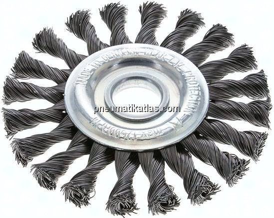 Rundbürste gezopft 125x14 mm, Aufnahmebohrung 22,2 mm