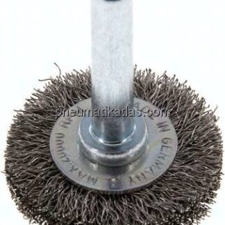 Rundbürste 30x6 mm, 6mm Schaft, Edelstahldraht gewellt 0,2mm