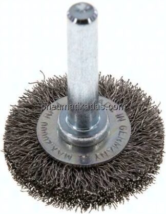 Rundbürste 30x6 mm, 6mm Schaft, Edelstahldraht gewellt 0,2mm