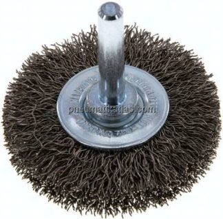 Rundbürste 50x10 mm, 6mm Schaft, Edelstahldraht gewellt 0,3mm