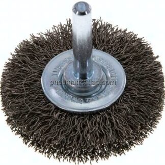 Rundbürste 50x10 mm, 6mm Schaft, Edelstahldraht gewellt 0,3mm