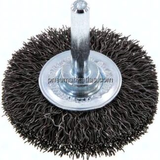 Rundbürste 50x10 mm, 6mm Schaft, Stahldraht gewellt 0,3mm