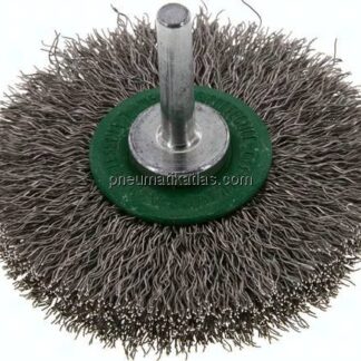 Rundbürste 70x14 mm, 6mm Schaft, Edelstahldraht gewellt 0,3mm