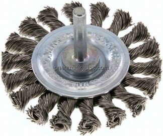 Rundbürste 75x12 mm, 6mm Schaft, Edelstahldraht 18x gezopft 0,5mm