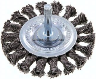 Rundbürste 75x12 mm, 6mm Schaft, Stahldraht 18x gezopft 0,5mm