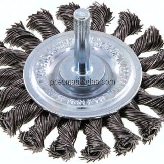 Rundbürste 75x12 mm, 6mm Schaft, Stahldraht 18x gezopft 0,5mm