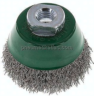 Topfbürste ( M14x2), 65 mm Edelstahldraht gewellt 0,3mm