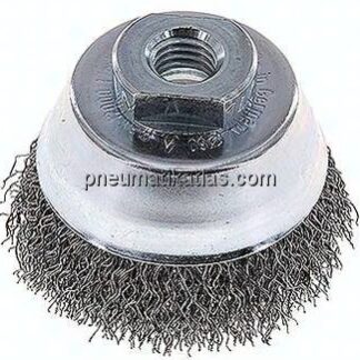 Topfbürste ( M14x2), 65 mm Stahldraht gewellt 0,35mm