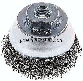Topfbürste ( M14x2), 65 mm Stahldraht gewellt 0,35mm