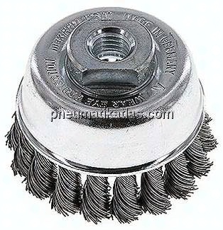Topfbürste ( M14x2), 65 mm Stahldraht 18x gezopft 0,5mm