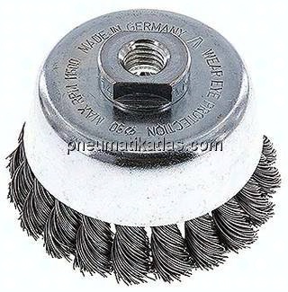 Topfbürste ( M14x2), 90 mm Stahldraht 20x gezopft 0,5mm