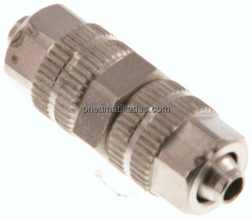 Gerade Verschraubung 4,3x3mm-4,3x3mm, Messing vernickelt