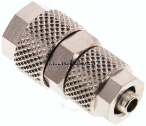 Gerade Verschraubung 8x6mm-6x4mm, Messing vernickelt