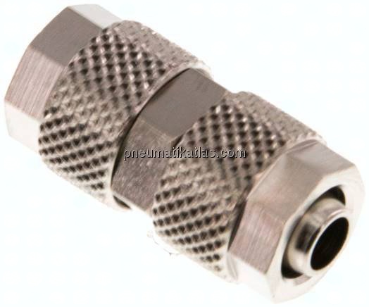 Gerade Verschraubung 8x6mm-8x6mm, Messing vernickelt
