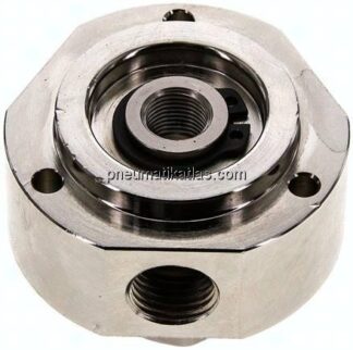 Drehverteiler G 3/8"-3x G 1/4", 3-fach, FKM-Dichtungen