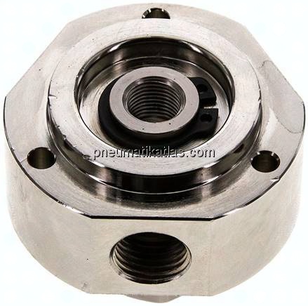 Drehverteiler G 3/8"-3x G 1/4", 3-fach, FKM-Dichtungen
