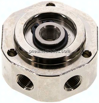 Drehverteiler G 3/8"-6x G 1/8", 6-fach, FKM-Dichtungen