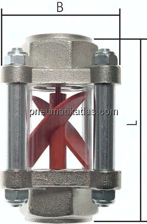 Flügelrad-Durchflussanzeige G 1-1/4", 9 - 55 l/min