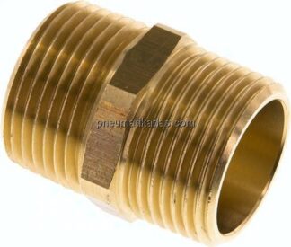 Doppelnippel R 1"-R 1", Messing/Rotguss