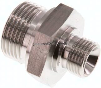 Hydraulik-Doppelnippel G 1"-G 1/2", 1.4571