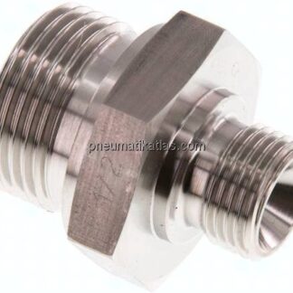 Hydraulik-Doppelnippel G 1"-G 1/2", 1.4571