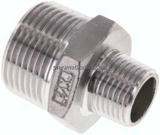 Doppelnippel NPT 1"-NPT 1/2", 1.4408