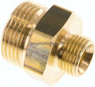 Doppelnippel G 1"-G 1/2", Messing/Rotguss