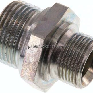 Hydraulik-Doppelnippel G 1"-G 3/4", Stahl verzinkt