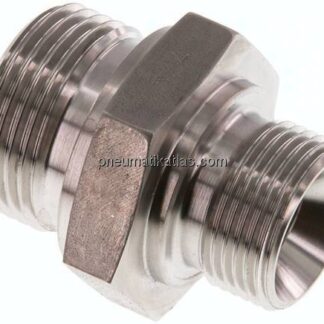 Hydraulik-Doppelnippel G 1"-G 3/4", 1.4571