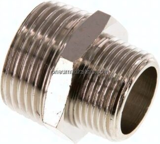 Doppelnippel R 1"-R 3/4", Messing vernickelt