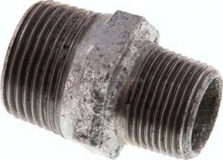 Doppelnippel R 1"-R 3/4", Temperguss verzinkt