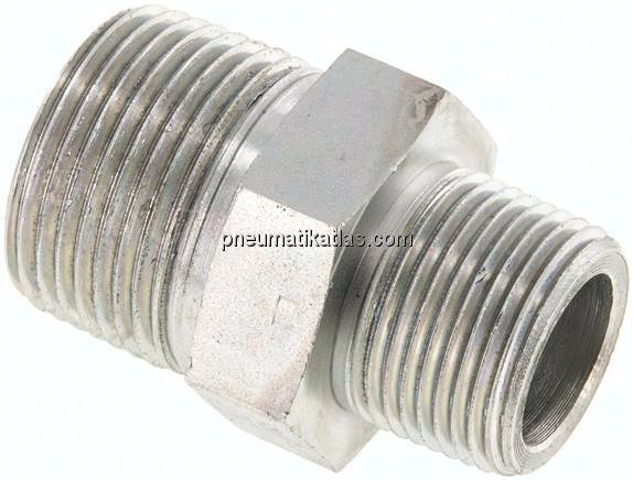 Doppelnippel NPT 1"-NPT 3/4", Stahl verzinkt
