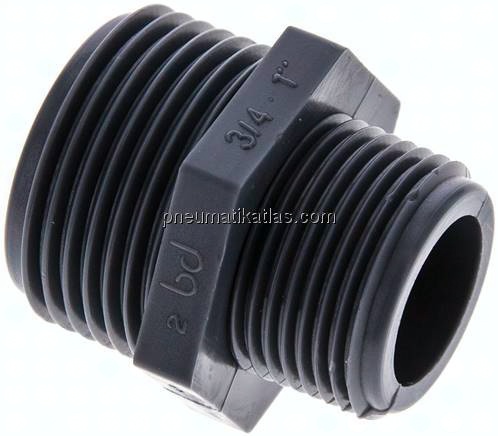 Doppelnippel G 1"-G 3/4", Polypropylen