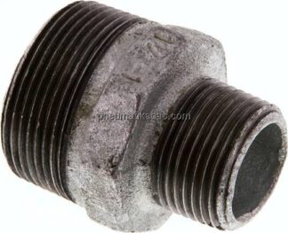 Doppelnippel R 1-1/2"-R 1", Temperguss verzinkt