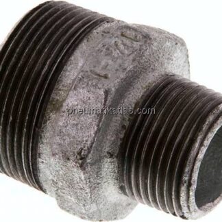 Doppelnippel R 1-1/2"-R 1", Temperguss verzinkt