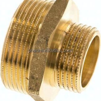 Doppelnippel G 1-1/2"-G 1", Messing/Rotguss