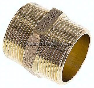 Doppelnippel R 1-1/2"-R 1-1/2", Messing/Rotguss