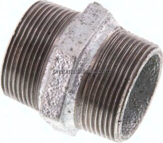 Doppelnippel R 1-1/2"-R 1-1/2", Temperguss verzinkt