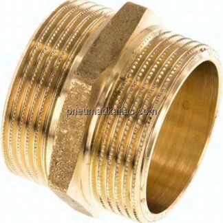 Doppelnippel G 1-1/2"-G 1-1/2", Messing/Rotguss
