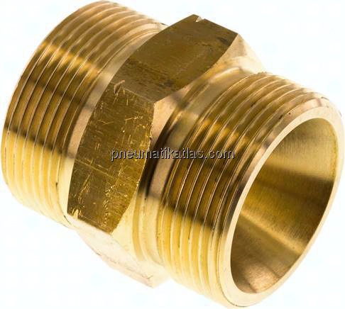 Doppelnippel G 1-1/2"-G 1-1/2" LH, Messing