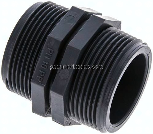Doppelnippel G 1-1/2"-G 1-1/2", Polypropylen