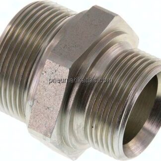 Hydraulik-Doppelnippel G 1-1/2"-G 1-1/4", Stahl verzinkt