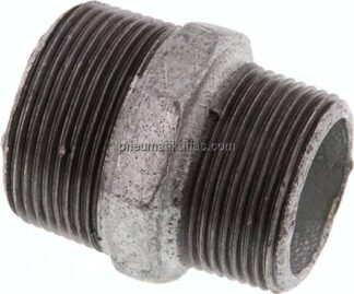 Doppelnippel R 1-1/2"-R 1-1/4", Temperguss verzinkt