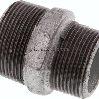Doppelnippel R 1-1/2"-R 1-1/4", Temperguss verzinkt