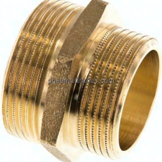 Doppelnippel G 1-1/2"-G 1-1/4", Messing/Rotguss