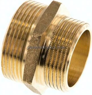 Doppelnippel G 1-1/2"-G 1-1/4", Messing/Rotguss