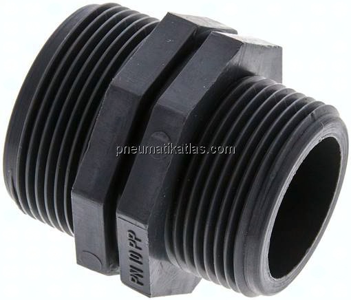 Doppelnippel G 1-1/2"-G 1-1/4", Polypropylen