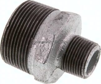 Doppelnippel R 1-1/2"-R 3/4", Temperguss verzinkt