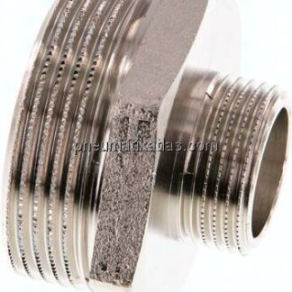 Doppelnippel G 1-1/2"-G 3/4", Messing vernickelt